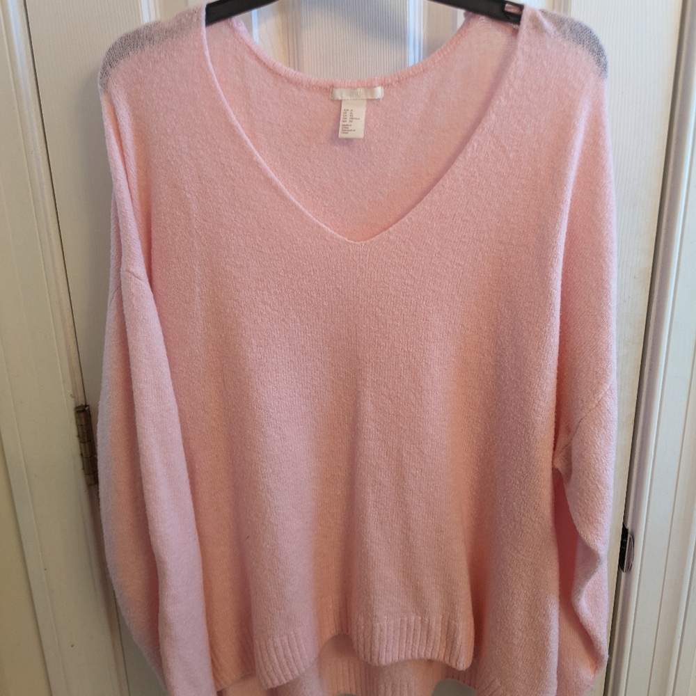 H&M Fluffy Light Pink Sweater